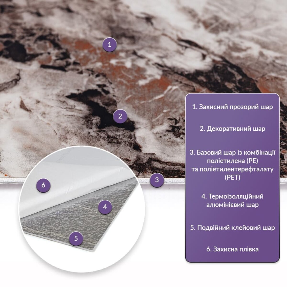 Самоклеюча стінова PET плитка 600х300х2мм SW-00002297