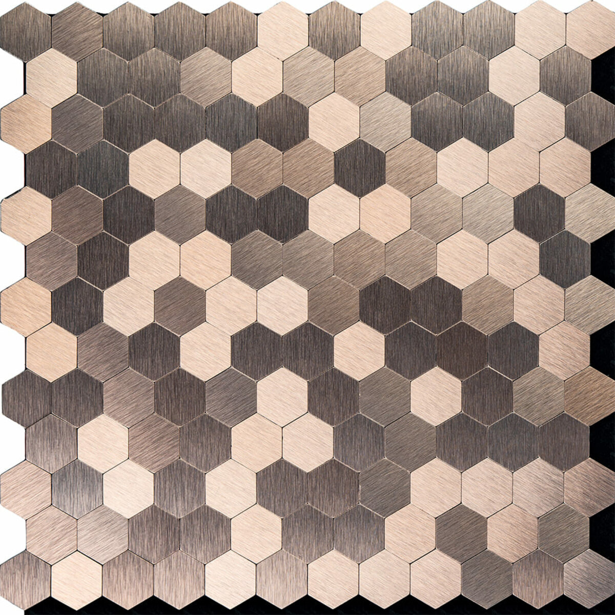 Самоклеюча алюмінієва плитка 300х300х3мм Мозаїка рожеве золото SW-00001930